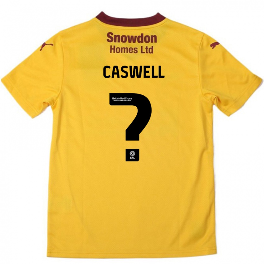 Criança Camisola Jordan Caswell #0 Borgonha Laranja Alternativa 2024/25 Camisa Brasil