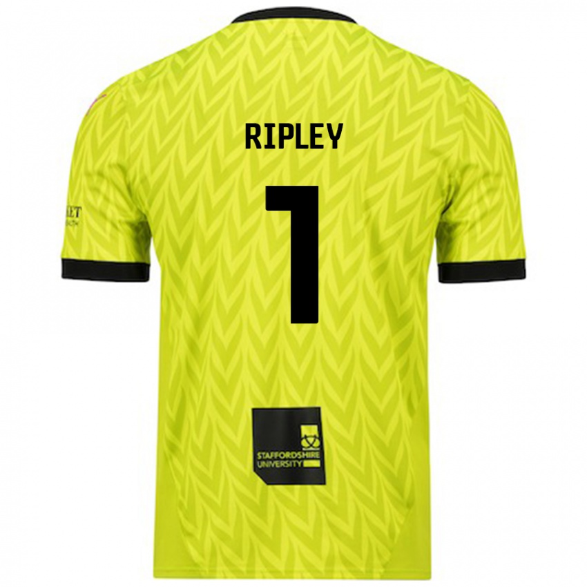 Criança Camisola Connor Ripley #1 Verde Fluorescente Alternativa 2024/25 Camisa Brasil