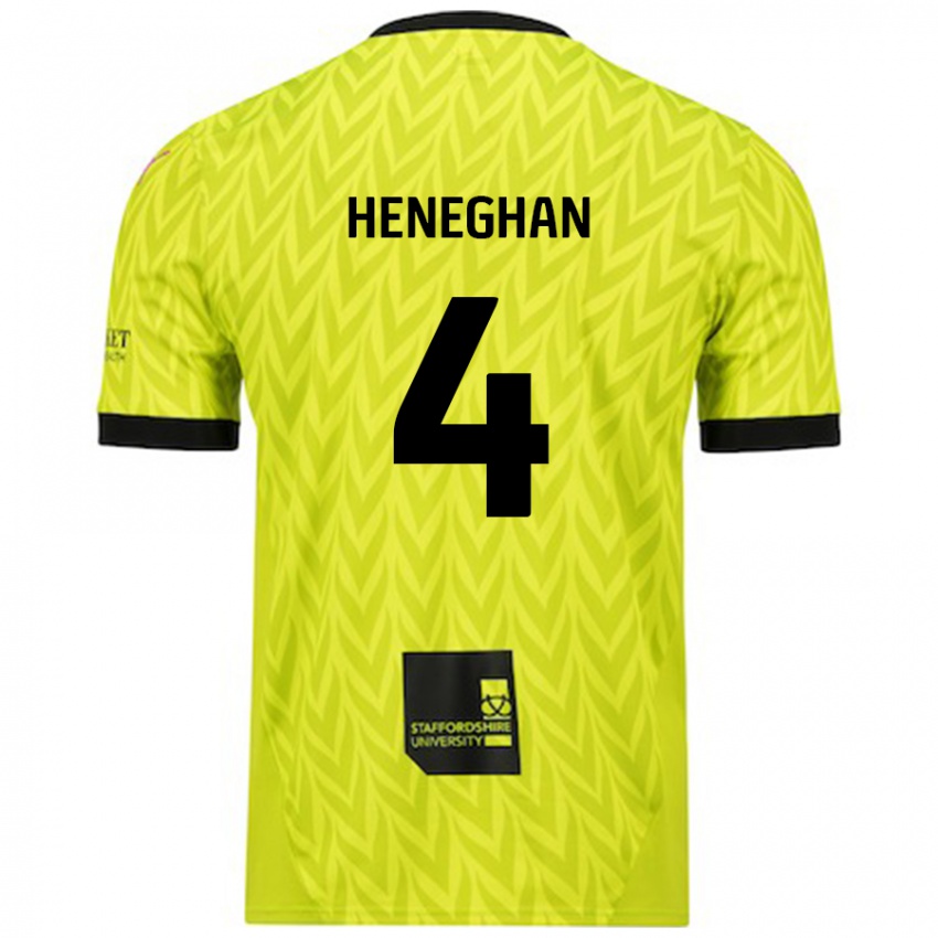 Criança Camisola Ben Heneghan #4 Verde Fluorescente Alternativa 2024/25 Camisa Brasil