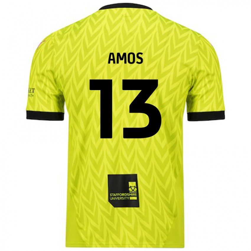 Criança Camisola Ben Amos #13 Verde Fluorescente Alternativa 2024/25 Camisa Brasil