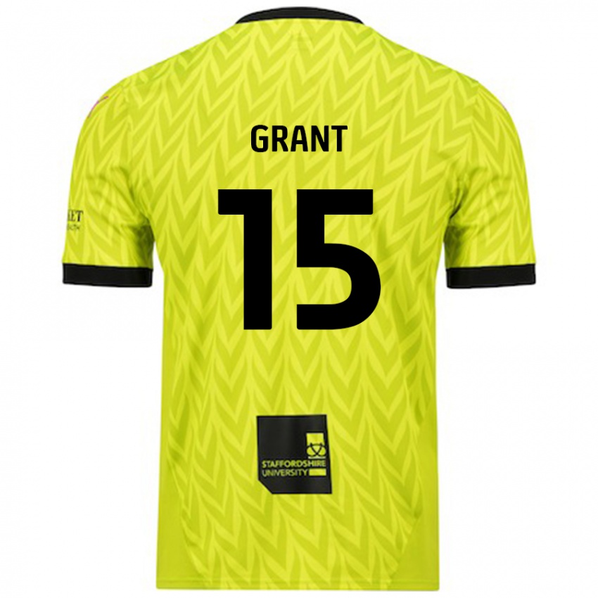 Criança Camisola Conor Grant #15 Verde Fluorescente Alternativa 2024/25 Camisa Brasil