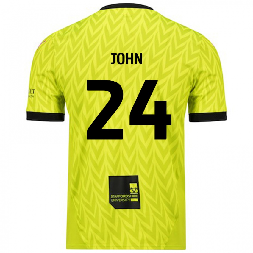 Criança Camisola Kyle John #24 Verde Fluorescente Alternativa 2024/25 Camisa Brasil