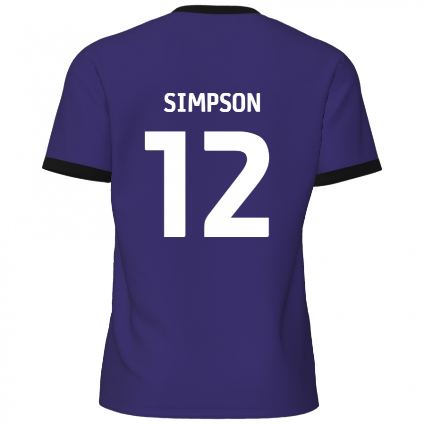 Criança Camisola Tyreece Simpson #12 Roxo Alternativa 2024/25 Camisa Brasil