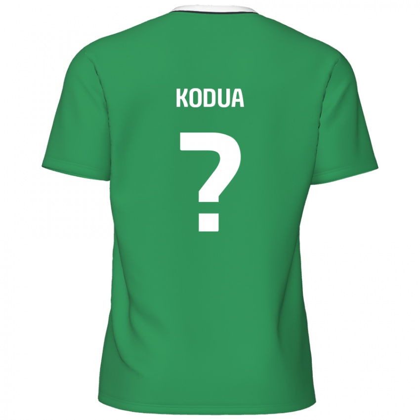 Criança Camisola Gideon Kodua #0 Listras Brancas Verdes Alternativa 2024/25 Camisa Brasil