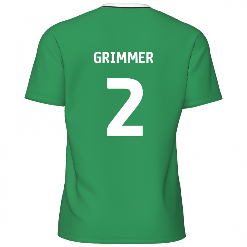 Criança Camisola Jack Grimmer #2 Listras Brancas Verdes Alternativa 2024/25 Camisa Brasil