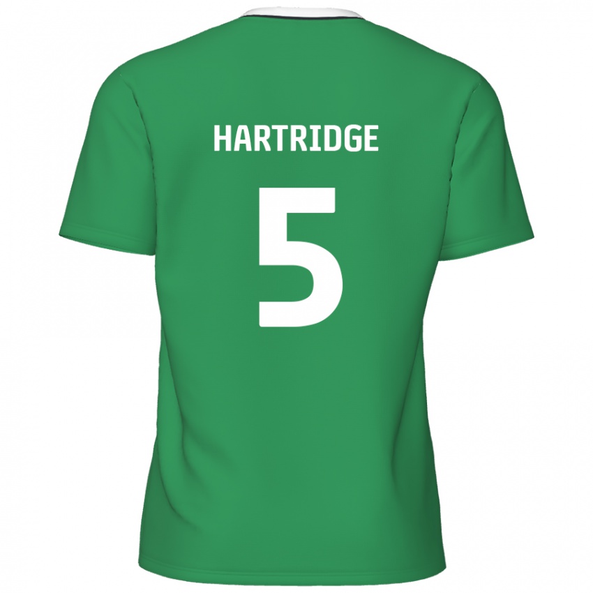 Criança Camisola Alex Hartridge #5 Listras Brancas Verdes Alternativa 2024/25 Camisa Brasil