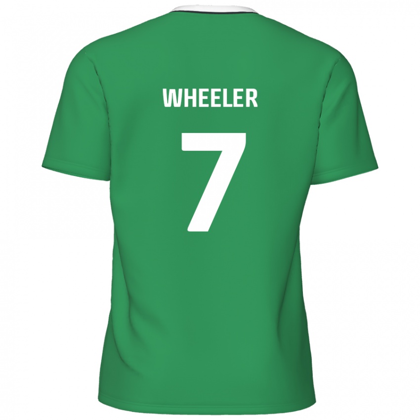 Criança Camisola David Wheeler #7 Listras Brancas Verdes Alternativa 2024/25 Camisa Brasil