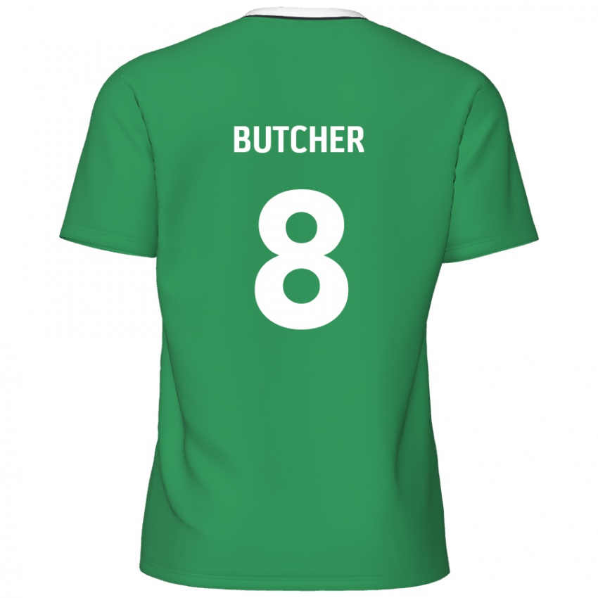 Criança Camisola Matt Butcher #8 Listras Brancas Verdes Alternativa 2024/25 Camisa Brasil