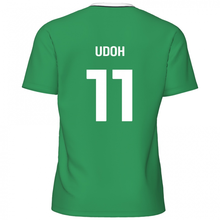 Criança Camisola Daniel Udoh #11 Listras Brancas Verdes Alternativa 2024/25 Camisa Brasil