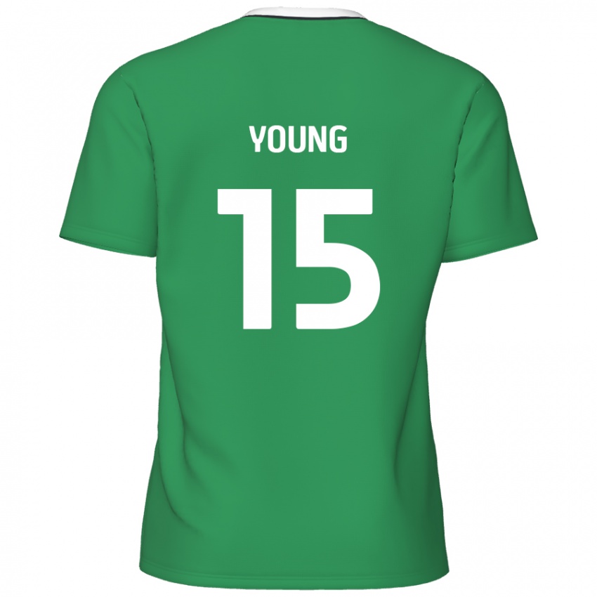 Criança Camisola Jack Young #15 Listras Brancas Verdes Alternativa 2024/25 Camisa Brasil