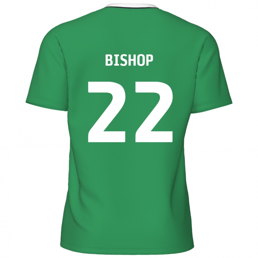 Criança Camisola Nathan Bishop #22 Listras Brancas Verdes Alternativa 2024/25 Camisa Brasil