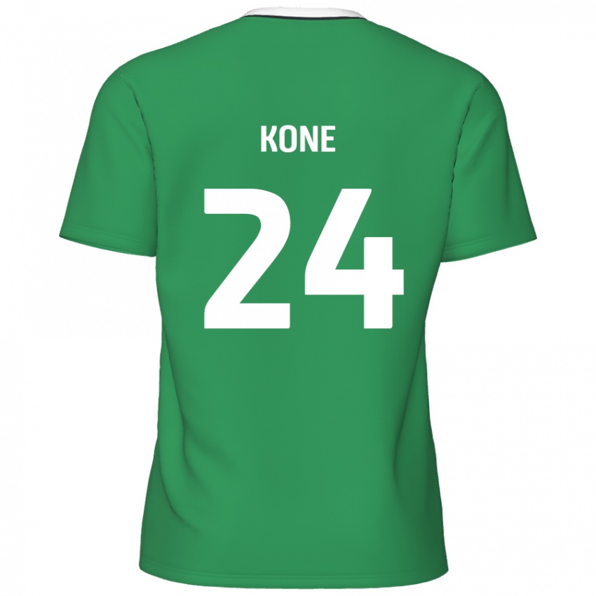 Criança Camisola Richard Kone #24 Listras Brancas Verdes Alternativa 2024/25 Camisa Brasil