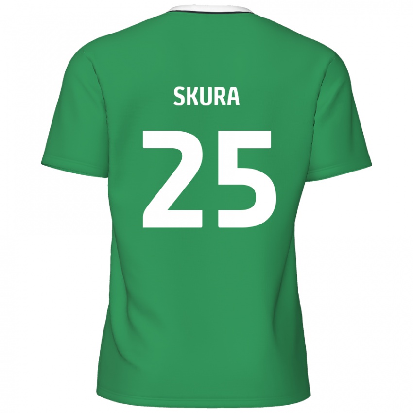 Criança Camisola Declan Skura #25 Listras Brancas Verdes Alternativa 2024/25 Camisa Brasil