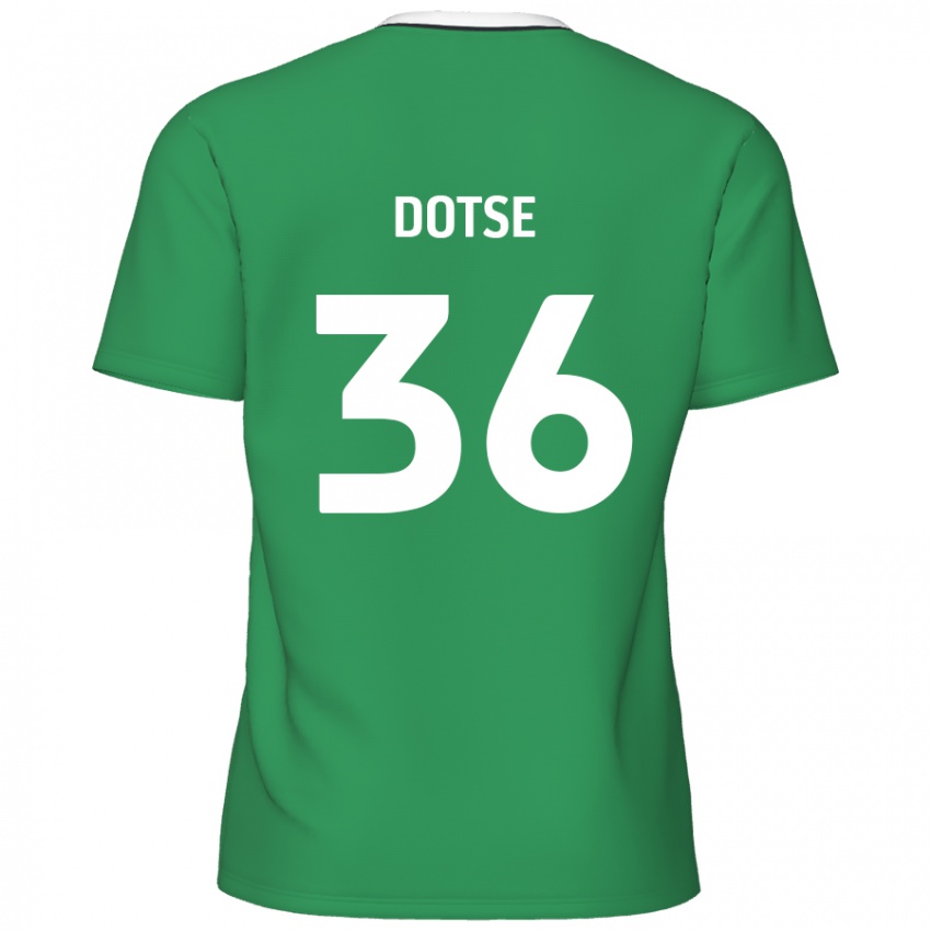 Criança Camisola Jahiem Dotse #36 Listras Brancas Verdes Alternativa 2024/25 Camisa Brasil