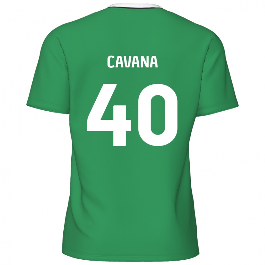 Criança Camisola Max Cavana #40 Listras Brancas Verdes Alternativa 2024/25 Camisa Brasil