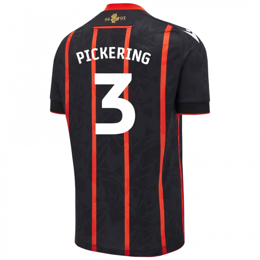 Criança Camisola Harry Pickering #3 Vermelho Preto Alternativa 2024/25 Camisa Brasil