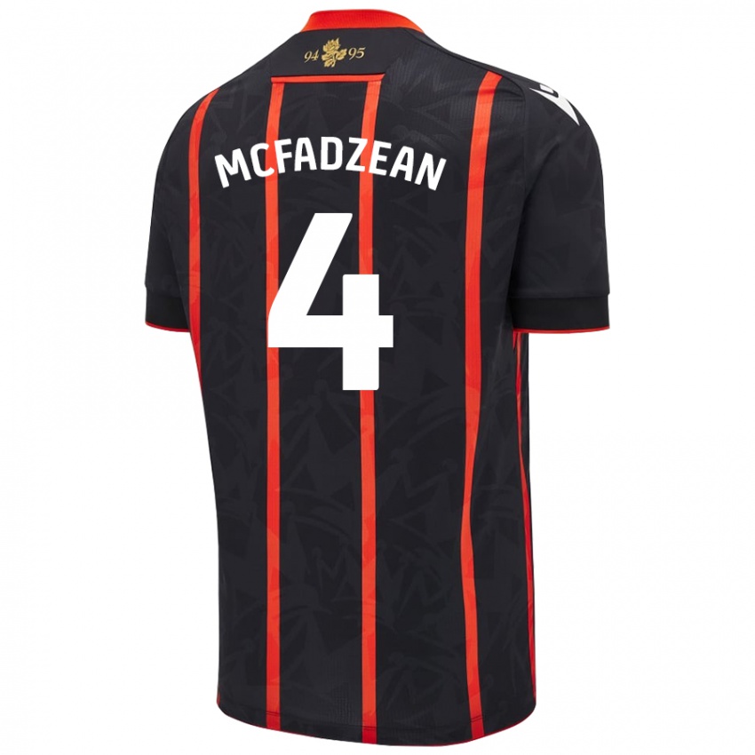 Criança Camisola Kyle Mcfadzean #4 Vermelho Preto Alternativa 2024/25 Camisa Brasil