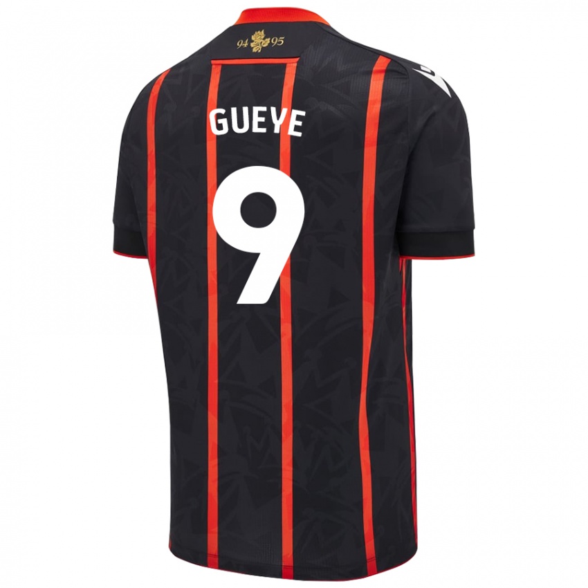 Criança Camisola Makhtar Gueye #9 Vermelho Preto Alternativa 2024/25 Camisa Brasil