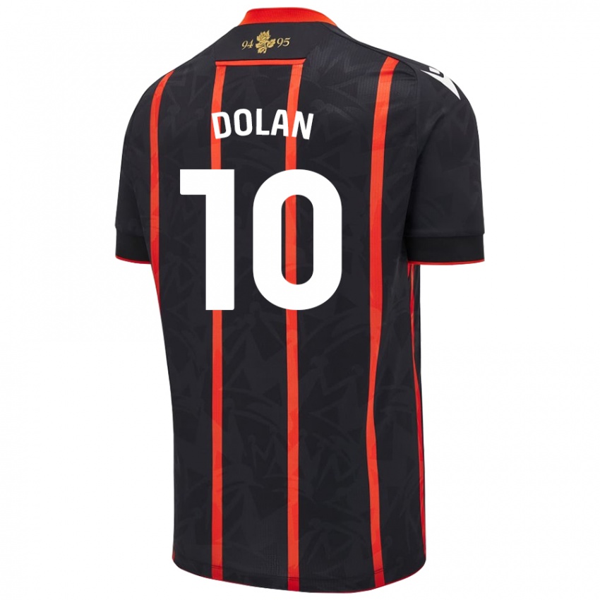 Criança Camisola Tyrhys Dolan #10 Vermelho Preto Alternativa 2024/25 Camisa Brasil