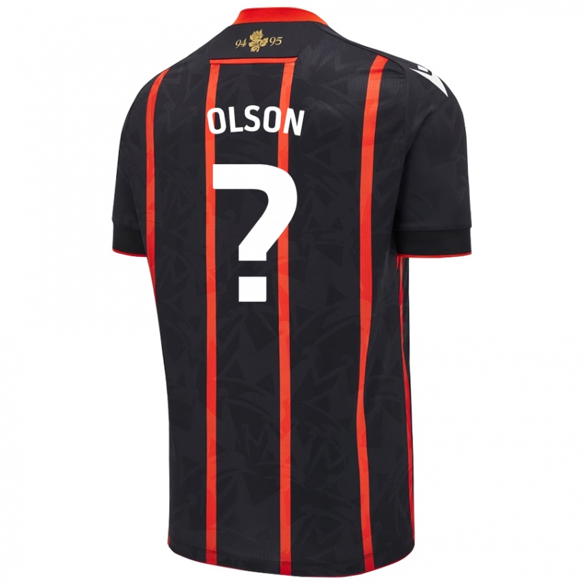 Criança Camisola Charlie Olson #0 Vermelho Preto Alternativa 2024/25 Camisa Brasil