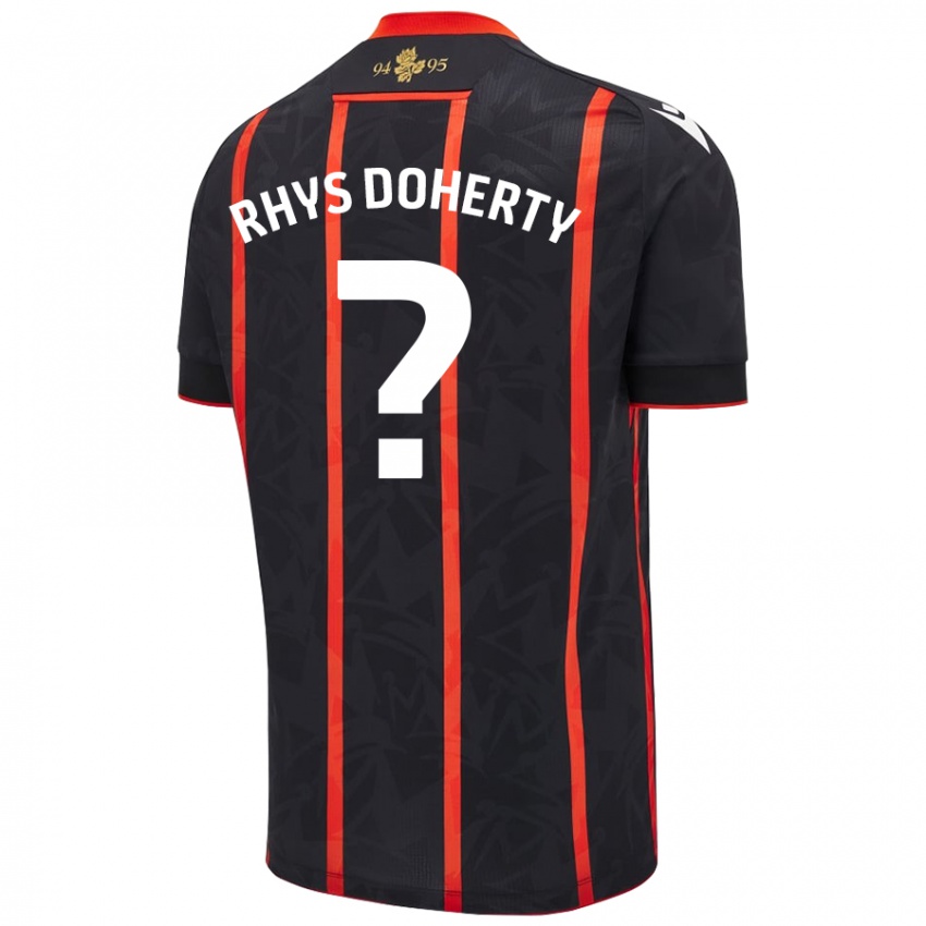 Criança Camisola Rhys Doherty #0 Vermelho Preto Alternativa 2024/25 Camisa Brasil