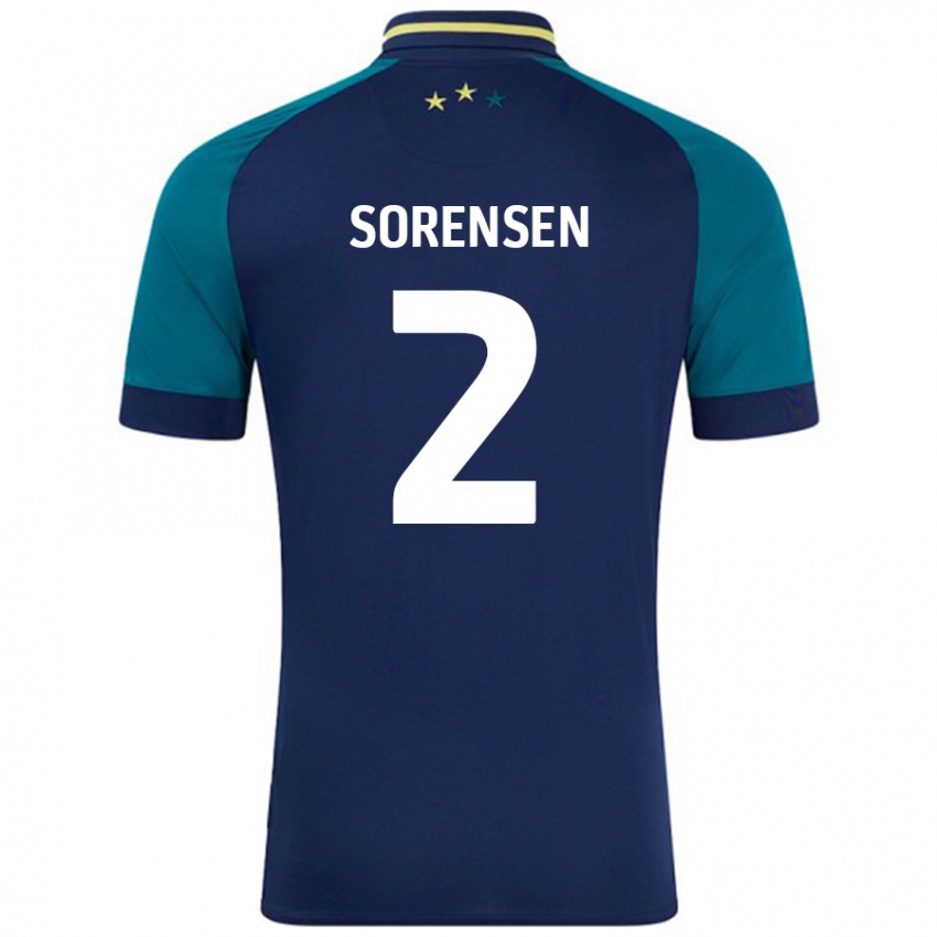 Criança Camisola Lasse Sörensen #2 Verde Da Marinha Verde Alternativa 2024/25 Camisa Brasil