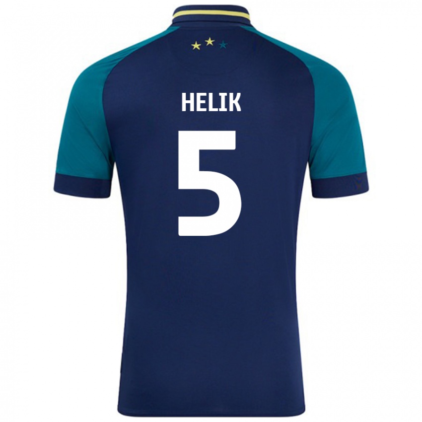 Criança Camisola Michal Helik #5 Verde Da Marinha Verde Alternativa 2024/25 Camisa Brasil