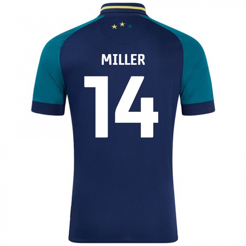 Criança Camisola Mickel Miller #14 Verde Da Marinha Verde Alternativa 2024/25 Camisa Brasil