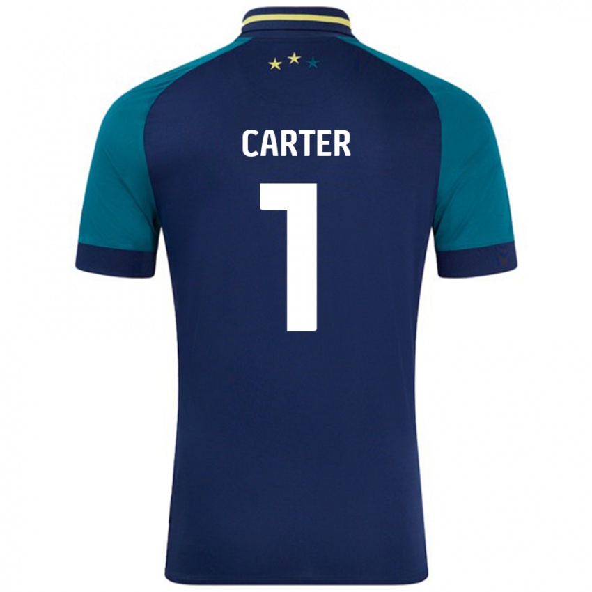 Criança Camisola Laura Carter #1 Verde Da Marinha Verde Alternativa 2024/25 Camisa Brasil