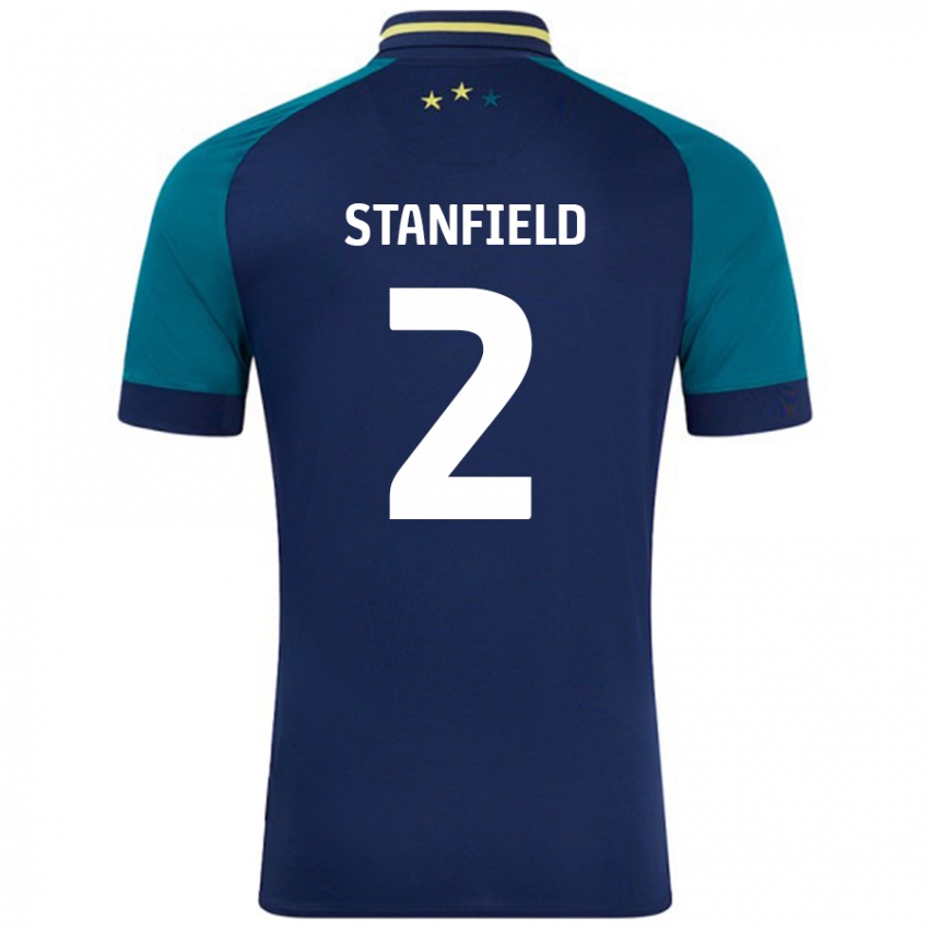 Criança Camisola Beth Stanfield #2 Verde Da Marinha Verde Alternativa 2024/25 Camisa Brasil