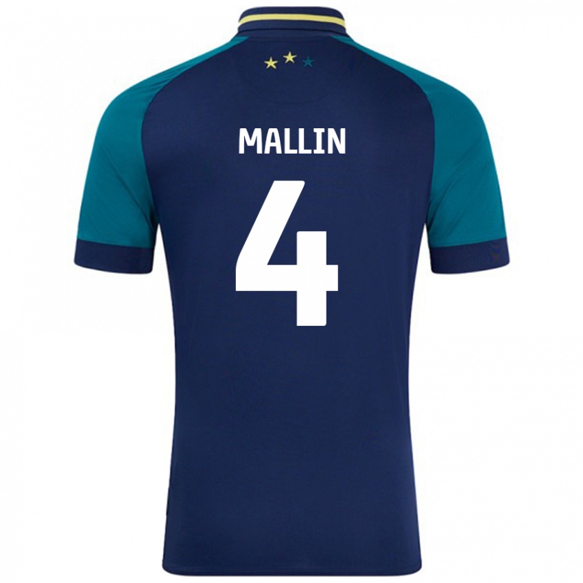 Criança Camisola Kate Mallin #4 Verde Da Marinha Verde Alternativa 2024/25 Camisa Brasil