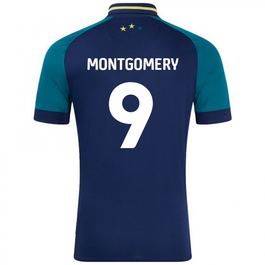 Criança Camisola Ria Montgomery #9 Verde Da Marinha Verde Alternativa 2024/25 Camisa Brasil