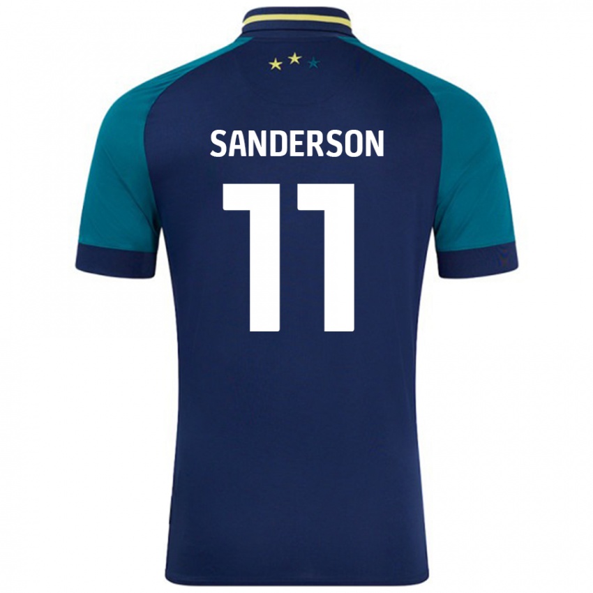 Criança Camisola Brittany Sanderson #11 Verde Da Marinha Verde Alternativa 2024/25 Camisa Brasil