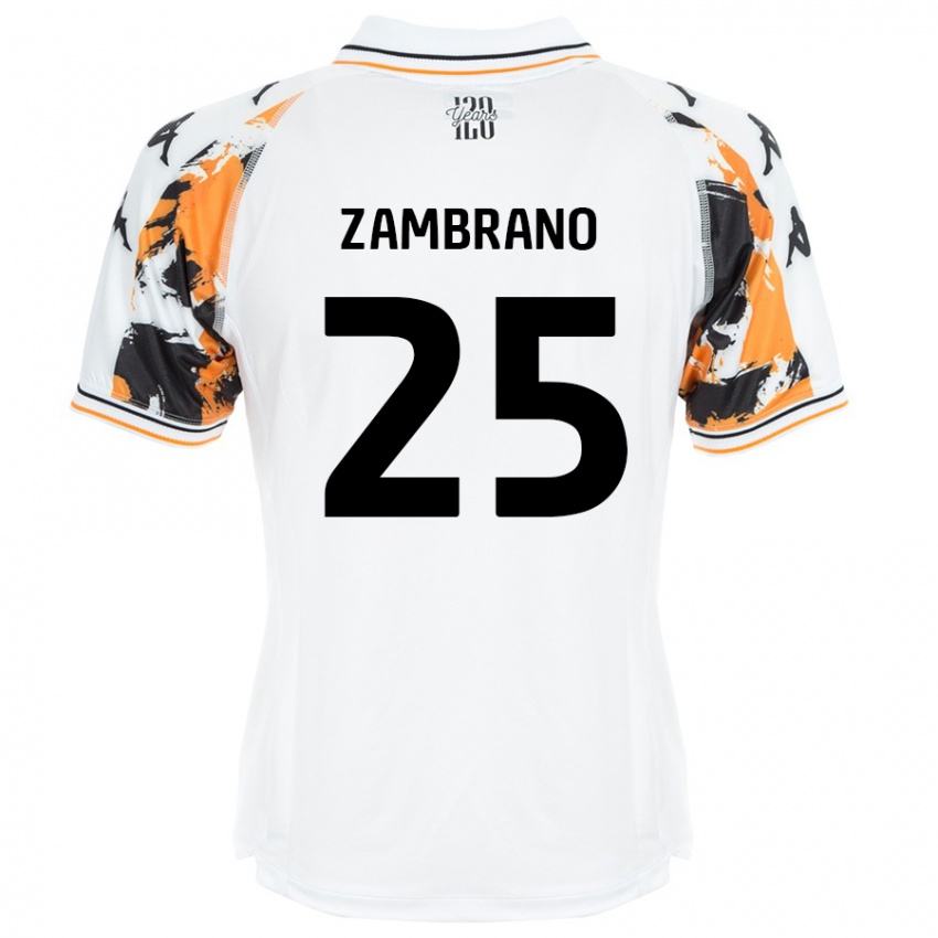 Criança Camisola Óscar Zambrano #25 Branco Alternativa 2024/25 Camisa Brasil