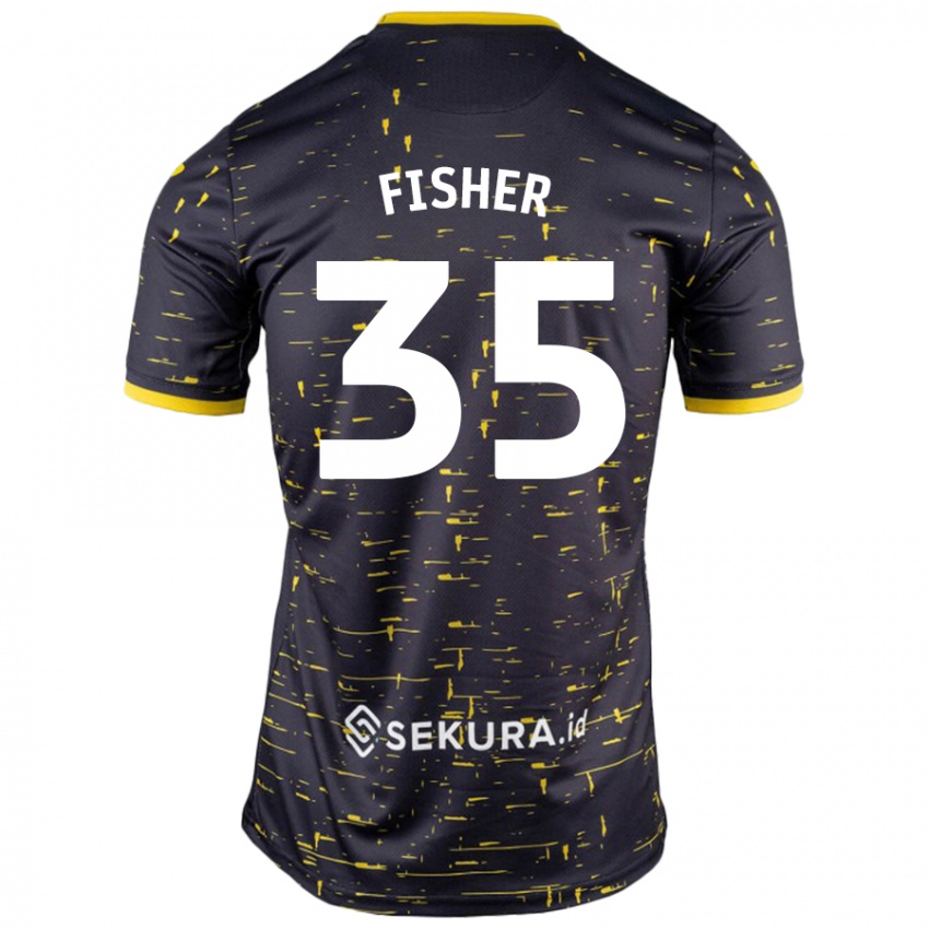 Criança Camisola Kellen Fisher #35 Amarelo Preto Alternativa 2024/25 Camisa Brasil