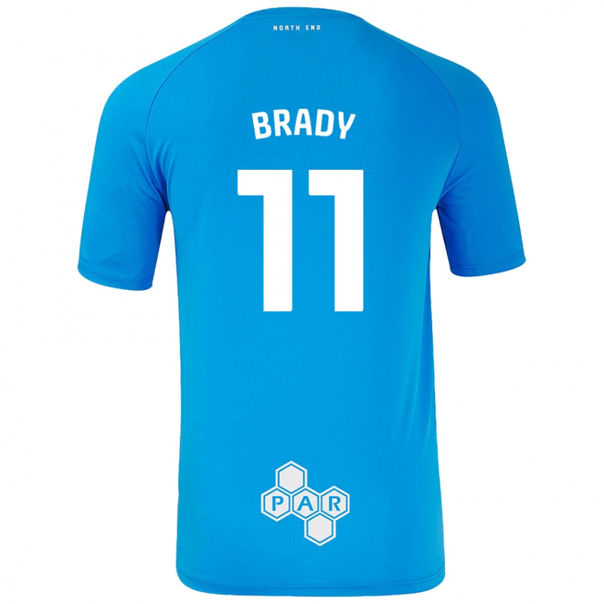 Criança Camisola Robbie Brady #11 Céu Azul Alternativa 2024/25 Camisa Brasil