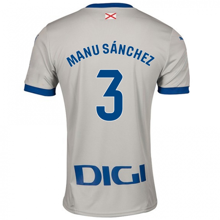 Criança Camisola Manu Sanchez #3 Cinza Leve Alternativa 2024/25 Camisa Brasil