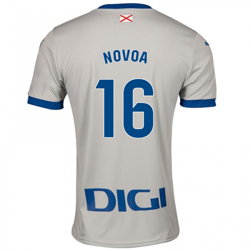 Criança Camisola Hugo Novoa #16 Cinza Leve Alternativa 2024/25 Camisa Brasil