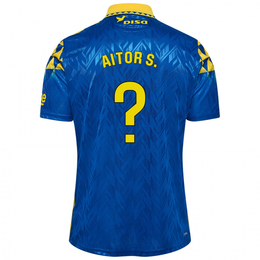 Criança Camisola Aitor Sánchez #0 Amarelo Azul Alternativa 2024/25 Camisa Brasil