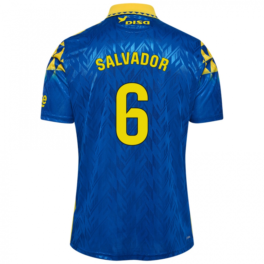 Criança Camisola Pol Salvador #6 Amarelo Azul Alternativa 2024/25 Camisa Brasil