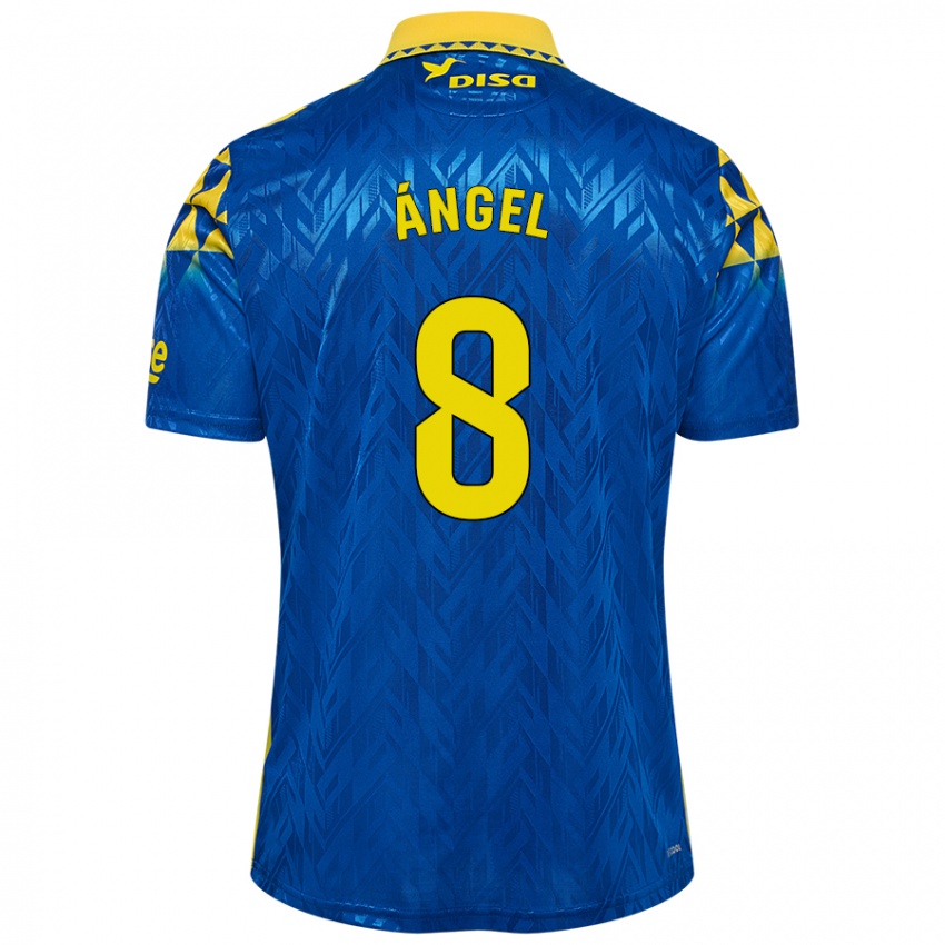 Criança Camisola José Ángel #8 Amarelo Azul Alternativa 2024/25 Camisa Brasil