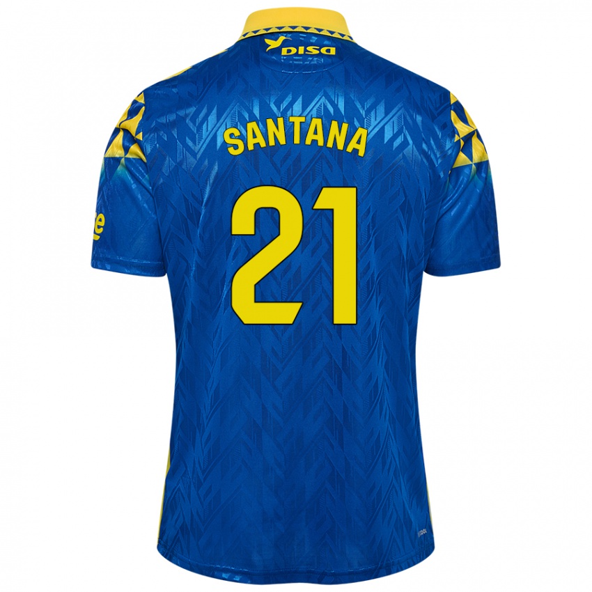 Criança Camisola Yadam Santana #21 Amarelo Azul Alternativa 2024/25 Camisa Brasil