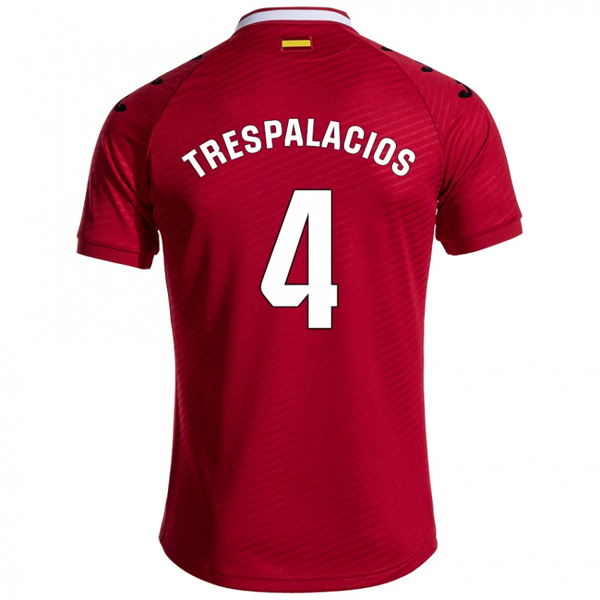 Criança Camisola Adrián Trespalacios #4 Vermelho Escuro Alternativa 2024/25 Camisa Brasil