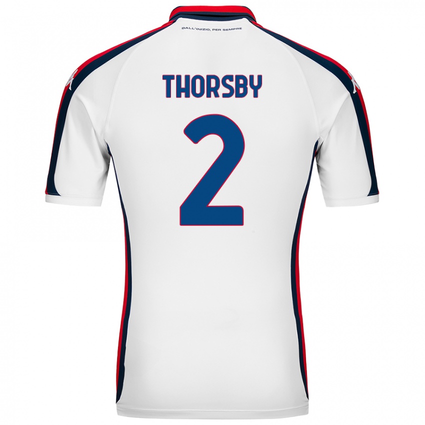 Criança Camisola Morten Thorsby #2 Branco Alternativa 2024/25 Camisa Brasil