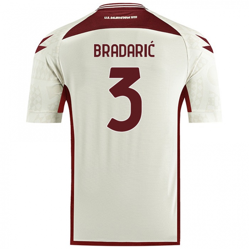 Criança Camisola Domagoj Bradarić #3 Cor Do Creme Alternativa 2024/25 Camisa Brasil