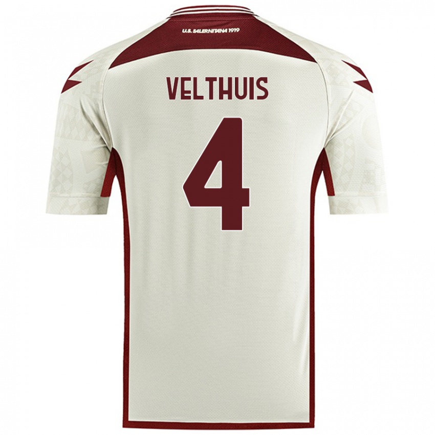 Criança Camisola Tijs Velthuis #4 Cor Do Creme Alternativa 2024/25 Camisa Brasil