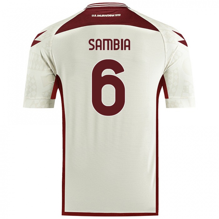 Criança Camisola Junior Sambia #6 Cor Do Creme Alternativa 2024/25 Camisa Brasil