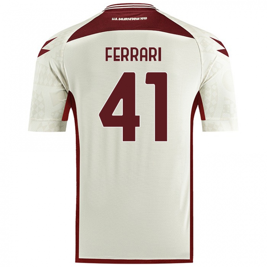 Criança Camisola Tommaso Ferrari #41 Cor Do Creme Alternativa 2024/25 Camisa Brasil