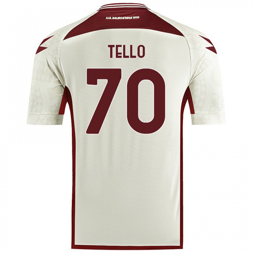 Criança Camisola Andrés Tello #70 Cor Do Creme Alternativa 2024/25 Camisa Brasil