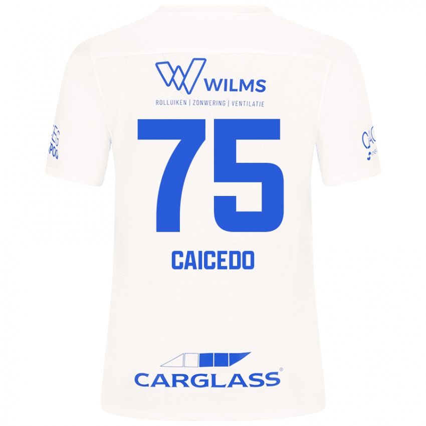 Criança Camisola Alfred Caicedo #75 Branco Alternativa 2024/25 Camisa Brasil